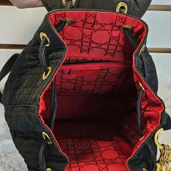 Dior Black Cannage Nylon Mini Drawstring Backpack - Picture 11 of 16
